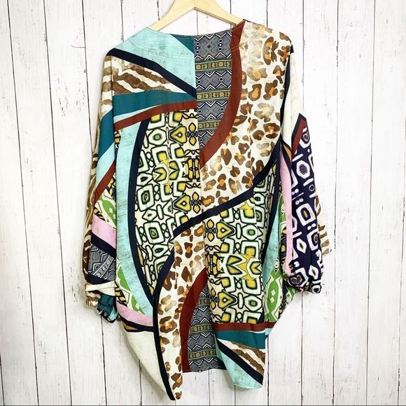 Last 1! UMGEE “Boho Wild” Cocoon Patchwork Kimono - Picture 6 of 8